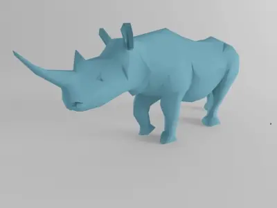 Rhino Low Poly Rhinoceros Lowpoly  Low-poly 3D model
