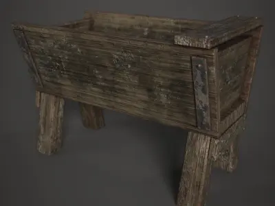 Water Trough Low-poly 3D model