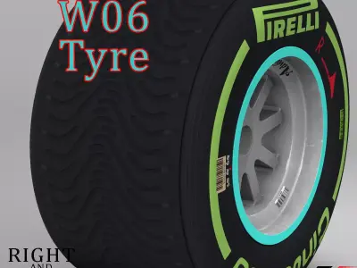 W06 Intermediate rear tyre Low-poly 3D model