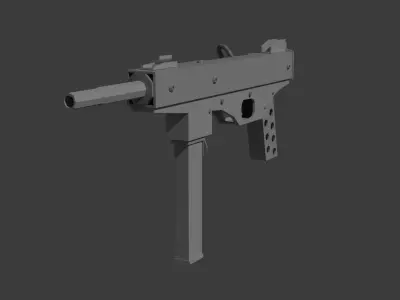 Luty submachine gun Low-poly 3D model