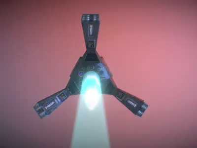 Drone R3-laser gun Low-poly 3D model