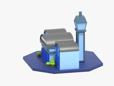 Airport 3D Illustration 3D model