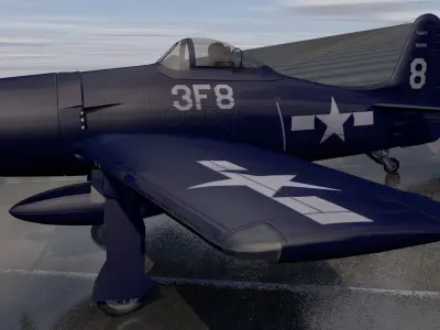 Grumman F8F-1 Bearcat 3D model