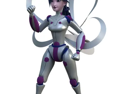 3D GIRL ROBOT MODEL  3D model