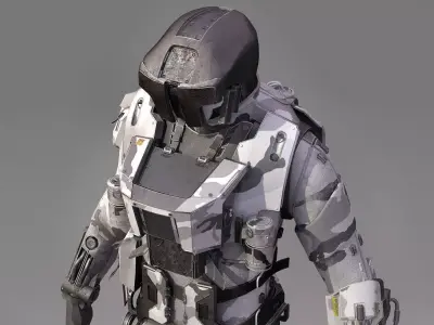 S-Soldier futuristic suit for sci fi video game 3D model