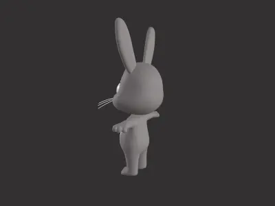 Cartoon 0010 Character Rabbit Cute Low-poly 3D model
