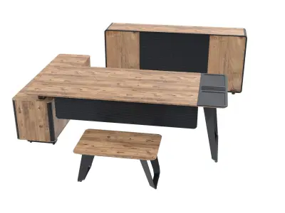 Desk Office Set Free 3D model