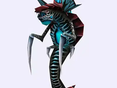 3DRT - Insectoid Monster Snake Low-poly 3D model