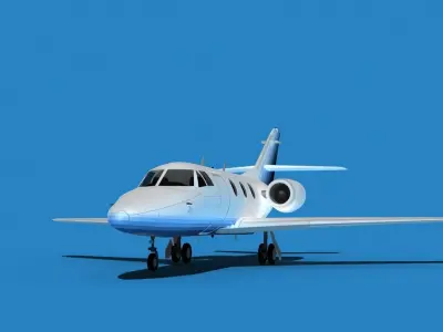 Dassault Falcon 10 V03 3D model