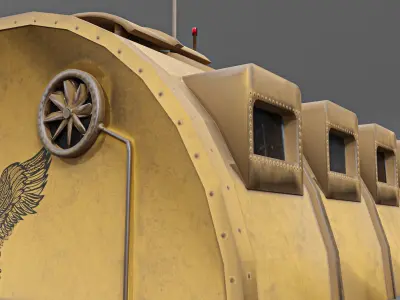 Command base Low-poly 3D model