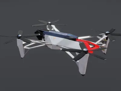 Cargo Drone delivery vehicle 3D Low-poly 3D model