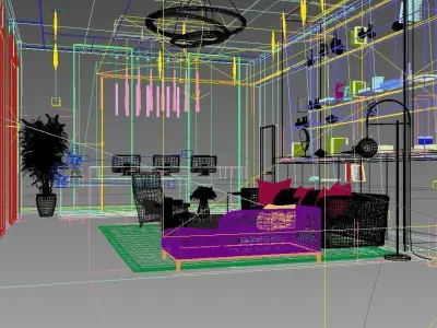 Modern Luxury Hotel Lobby Design 3D model