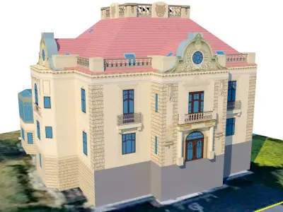 Villa Josef Thyssen Low-poly 3D model