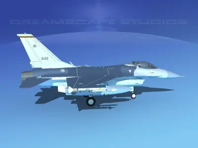 Gen Dyn F-16A Falcon Singapore 3D model