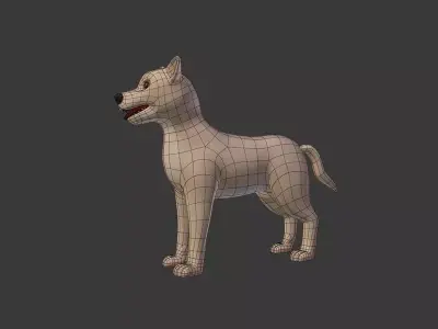 Cartoon German Shepherd Dog Free 3D model