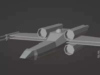 Low Poly X-Wing star wars x - fighter Free low-poly 3D model