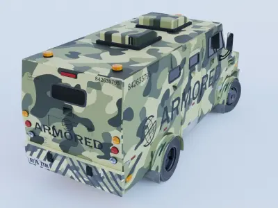 Armored Car Low-poly 3D model