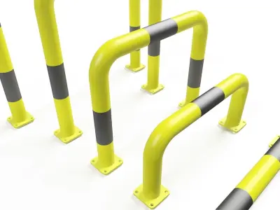 Industrial Steel Barrier 3D model