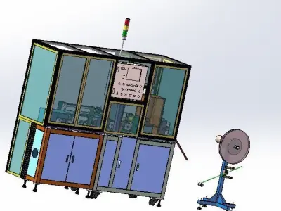 Film laser alignment cutting machine Low-poly 3D model