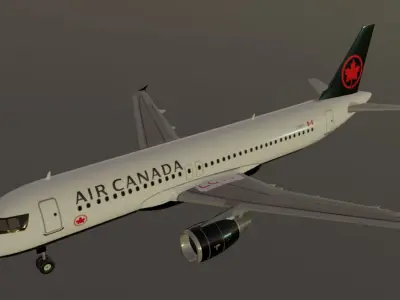 Air Canada Airbus a320-214 low poly 3d model Low-poly 3D model