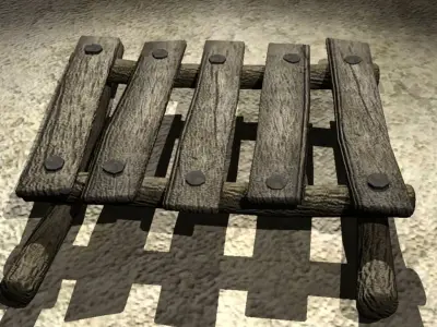 Wooden Panel Low-poly 3D model