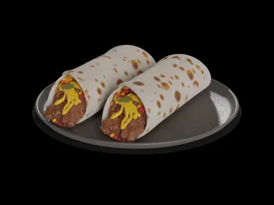 Snacks Beef Burritos 3D model