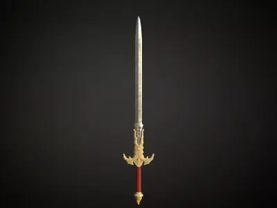 Medieval Fantasy Sword Low-poly 3D model