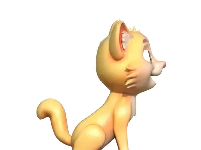 Cartoon Cat  Stylized  Game Ready Low-poly 3D model