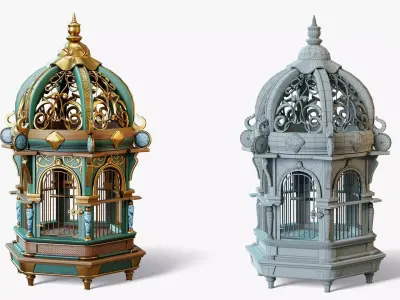 Birdcage Fancy Low-poly 3D model