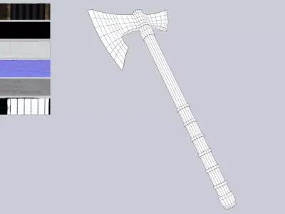 Fantasy hatchet Low-poly 3D model order