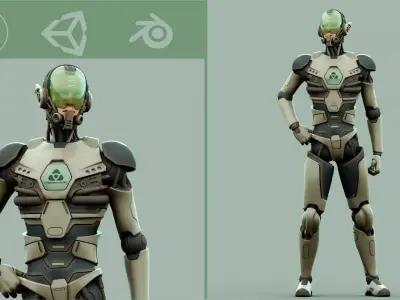 CYBORGTOPIA B-34 Rigged for Unreal Engine - Unity - MIXAMO 3D model