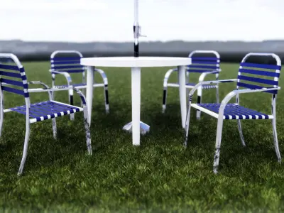 outdoor table set 3D model