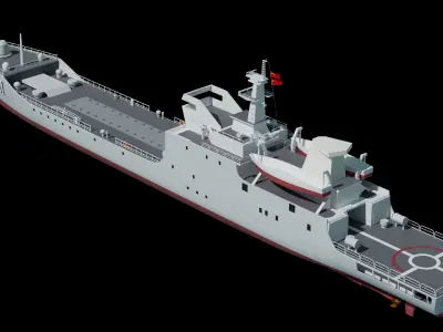3D 072a large landing ship PLA Navy model 3D model