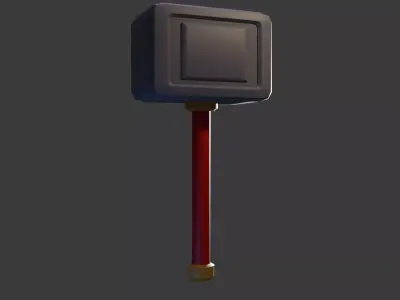 Stylized Low Poly Hammer - Game Ready Asset Low-poly 3D model