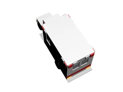 Low Poly Game Ready Ambulance Low-poly 3D model