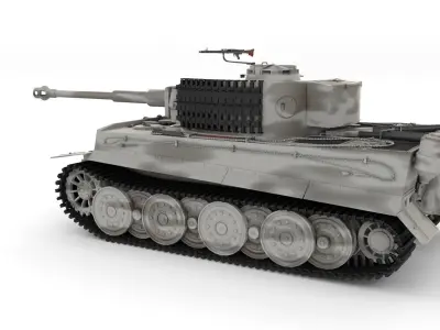 Panzer Tiger Tank Late 1944 v3 with interior 3D model