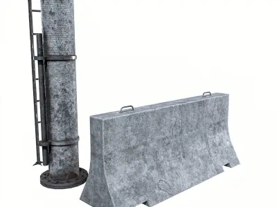 Militery Defence Tower Pack Low-poly 3D model