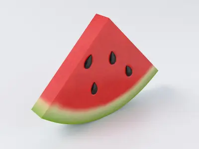 Cartoon Watermelon Slice 3 3D model