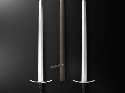 Medieval Sword 04 plus old texture and sheath 3D model