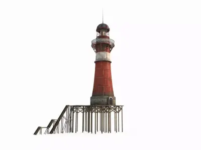 Hand drawn architectural lighthouse 3D model