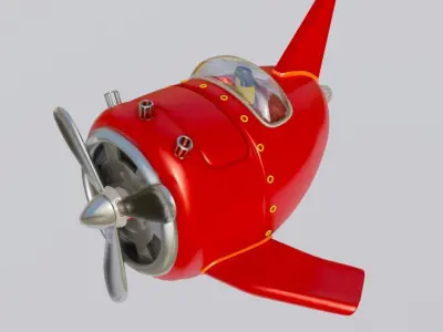 Cartoon Lowpoly Helicopter 3D Model Low-poly 3D model