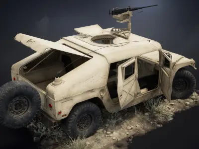 HMMWV M998 Humvee Low-poly 3D model
