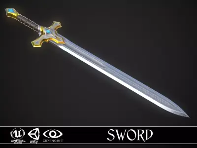 Sword A6 Low-poly 3D model