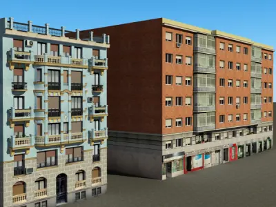 Building Collection 69-72 Low-poly 3D model