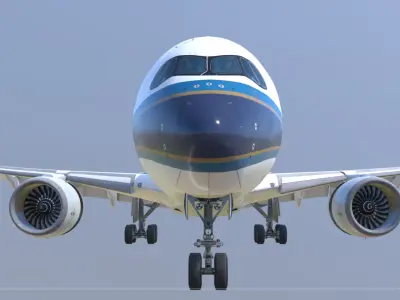 Airbus A350 China Southern livery Low-poly 3D model