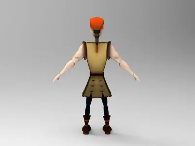 The Lad - Young Enthusiastic Warrior Lowpoly Model Free low-poly 3D model
