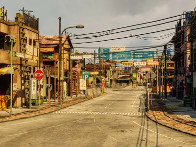 ASIAN ENVIRONMENT SCENE - HONGKONG COMPLETE 3D ASSET DEMO FILE Low-poly 3D model