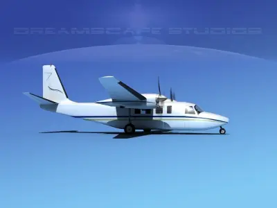 Rockwell Turbo Commander 690 V06 3D model