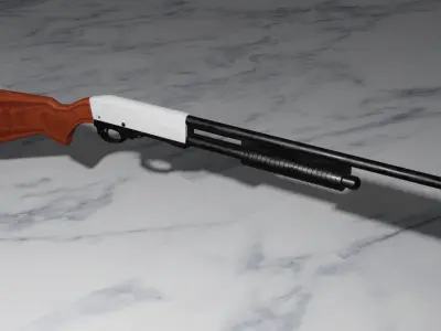 FPS Shotgun Low poly Game ready 3D model Free low-poly 3D model