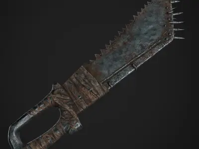 Post Apocalyptic Weapons - Saw Sword Free low-poly 3D model